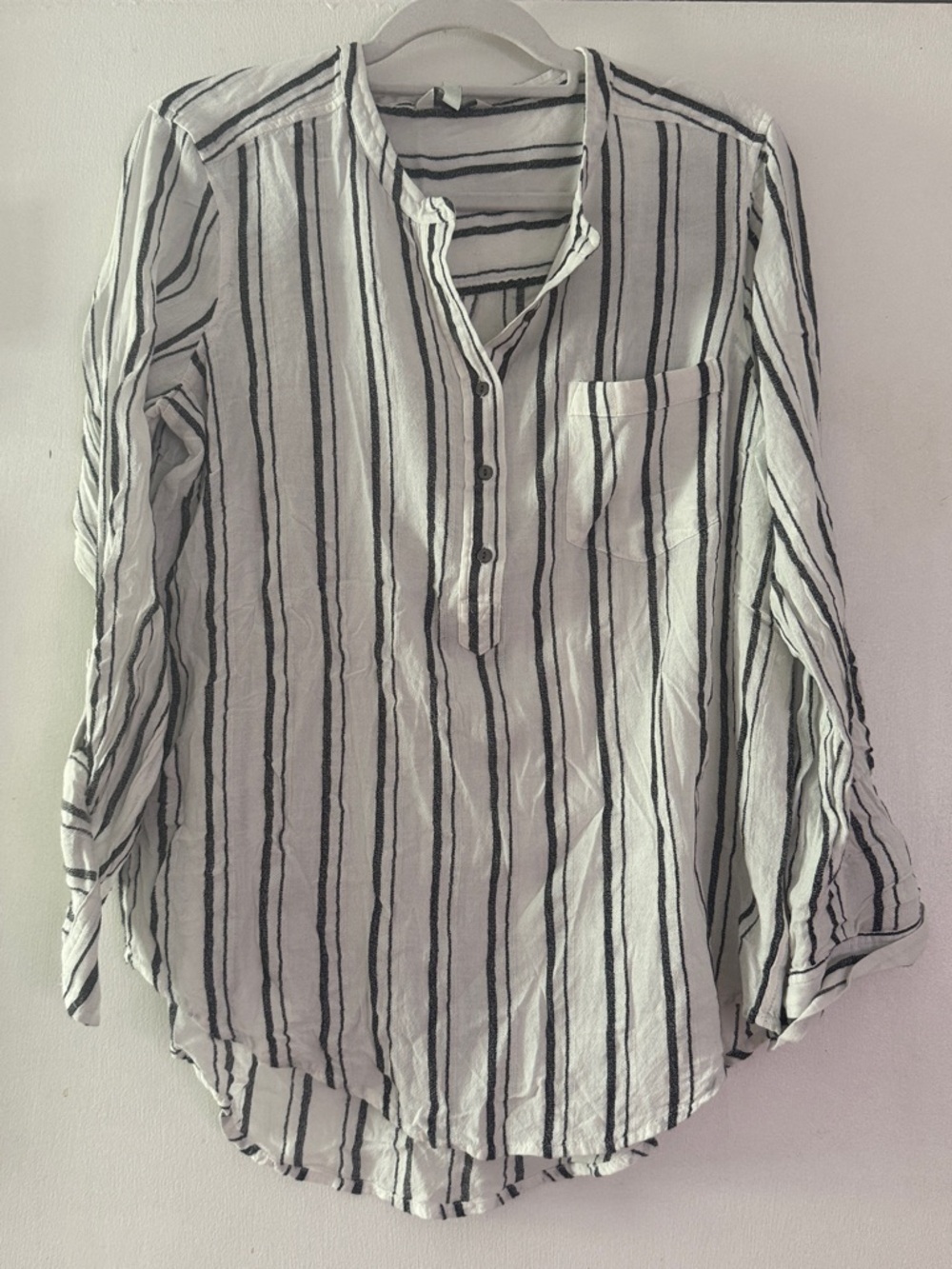 Lucky Brand White Tunic with Black Stripes